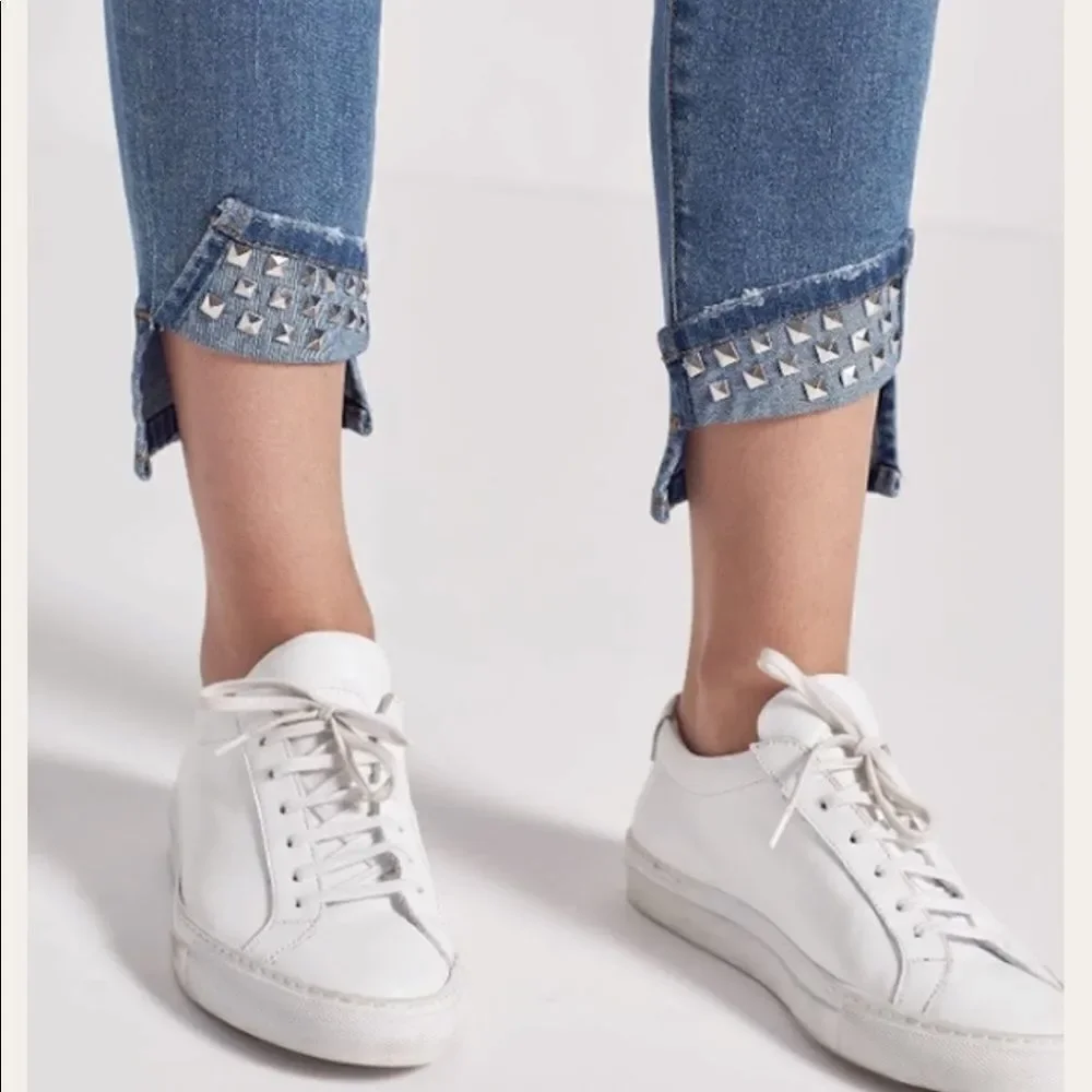 Current Elliott THE TURNT ANKLE SKINNY STILETTO JEAN - Keeling Studded